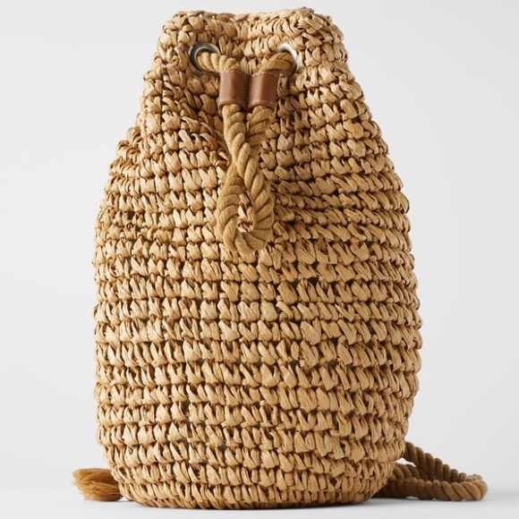 Zara Handbags - Zara natural woven backpack
